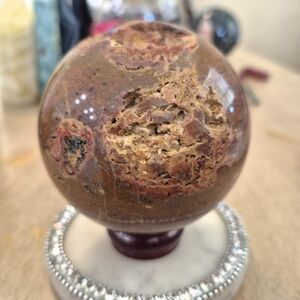 Natural Vesuvianite Geode Crystal Orb Sphere #6